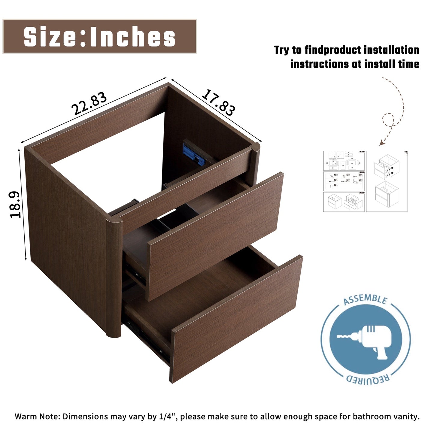 23x18x19 Inch Bathroom Vanity