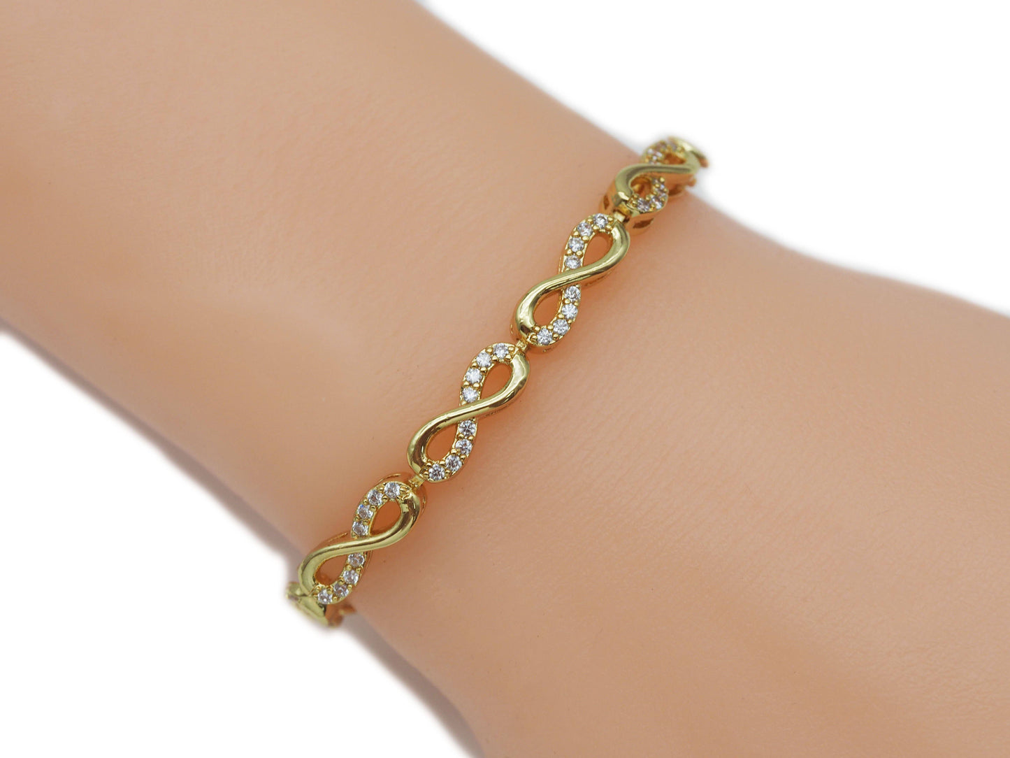 CZ Infinity Bracelet Charm, Sku#B198