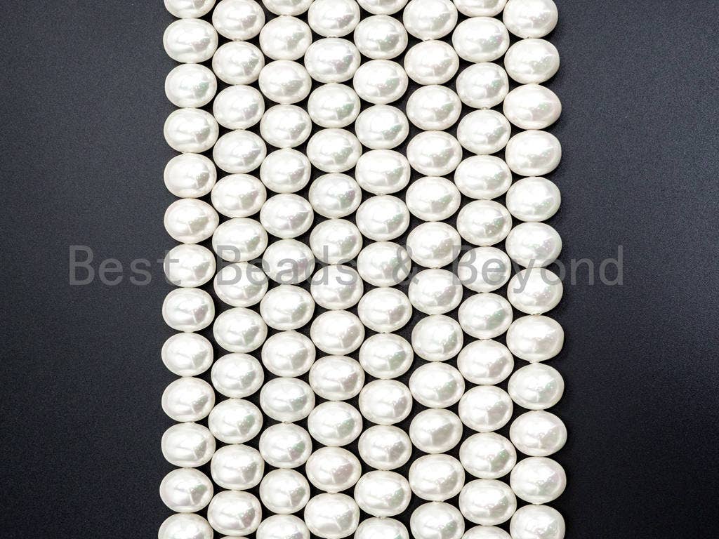 Quality Natural AB White Mother of Pearl Beads, SKU#T56C