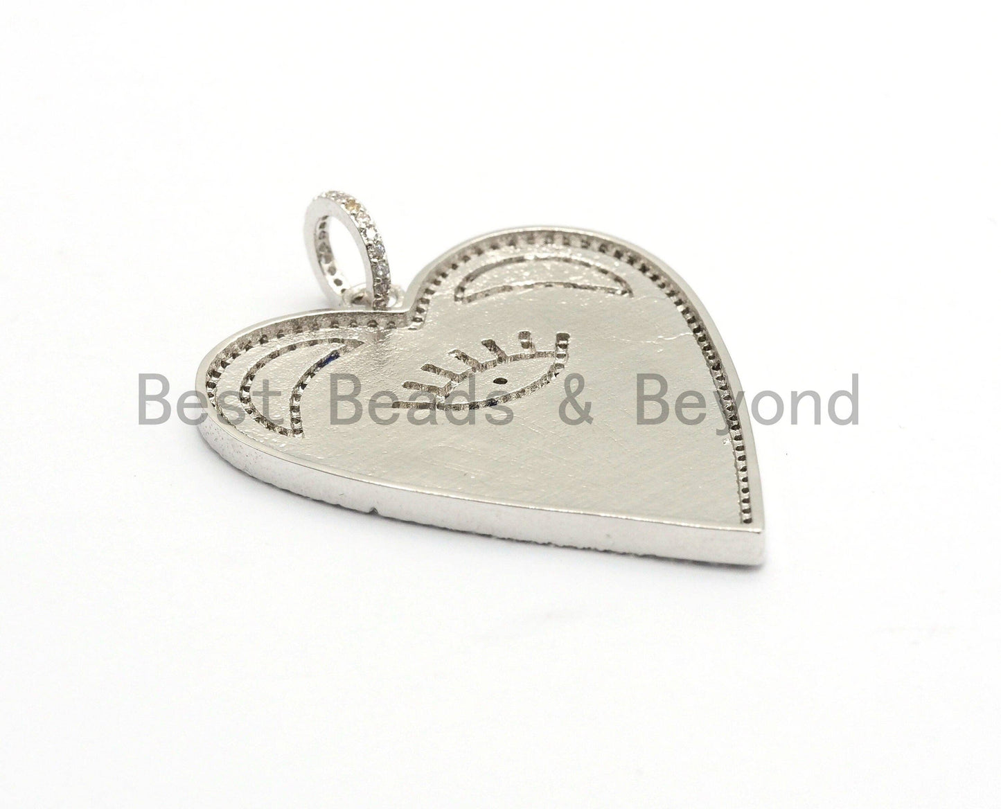 Large Enamel Colorful Heart Shape With Evil Eye Moon Heart Pendant,CZ Micro Pave Oil Drop pendant, Heart Enamel pendant,37x42mm,sku#F579