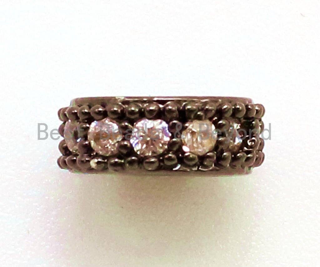 CZ Micro Pave Spacer Beads, Cubic Zirconia Wheel Round Spacer Beads, 6x3mm, 8x3mm, sku#G80