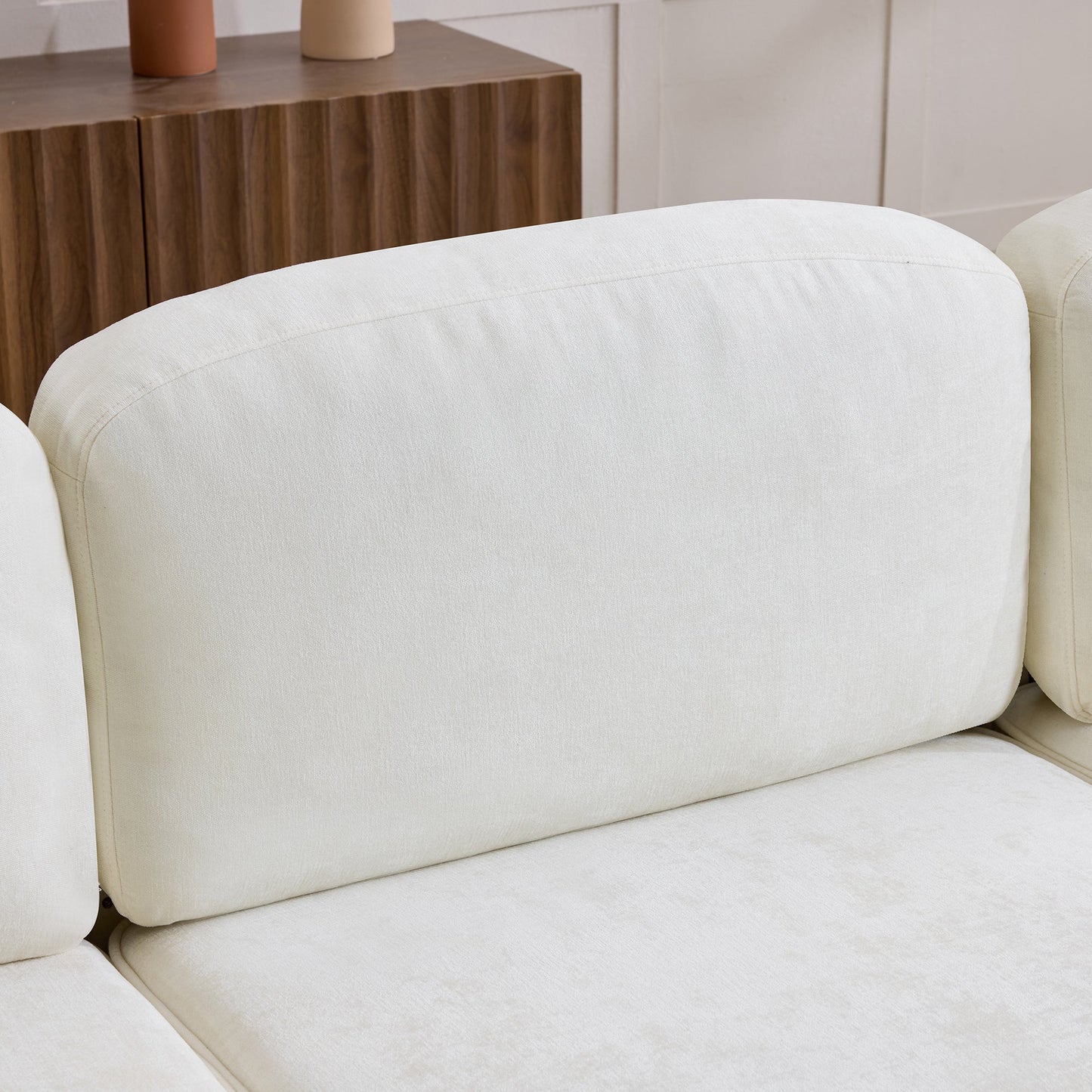 103.15'' Modern Sectional Sofa with Removable Ruffled Pleated Skirt