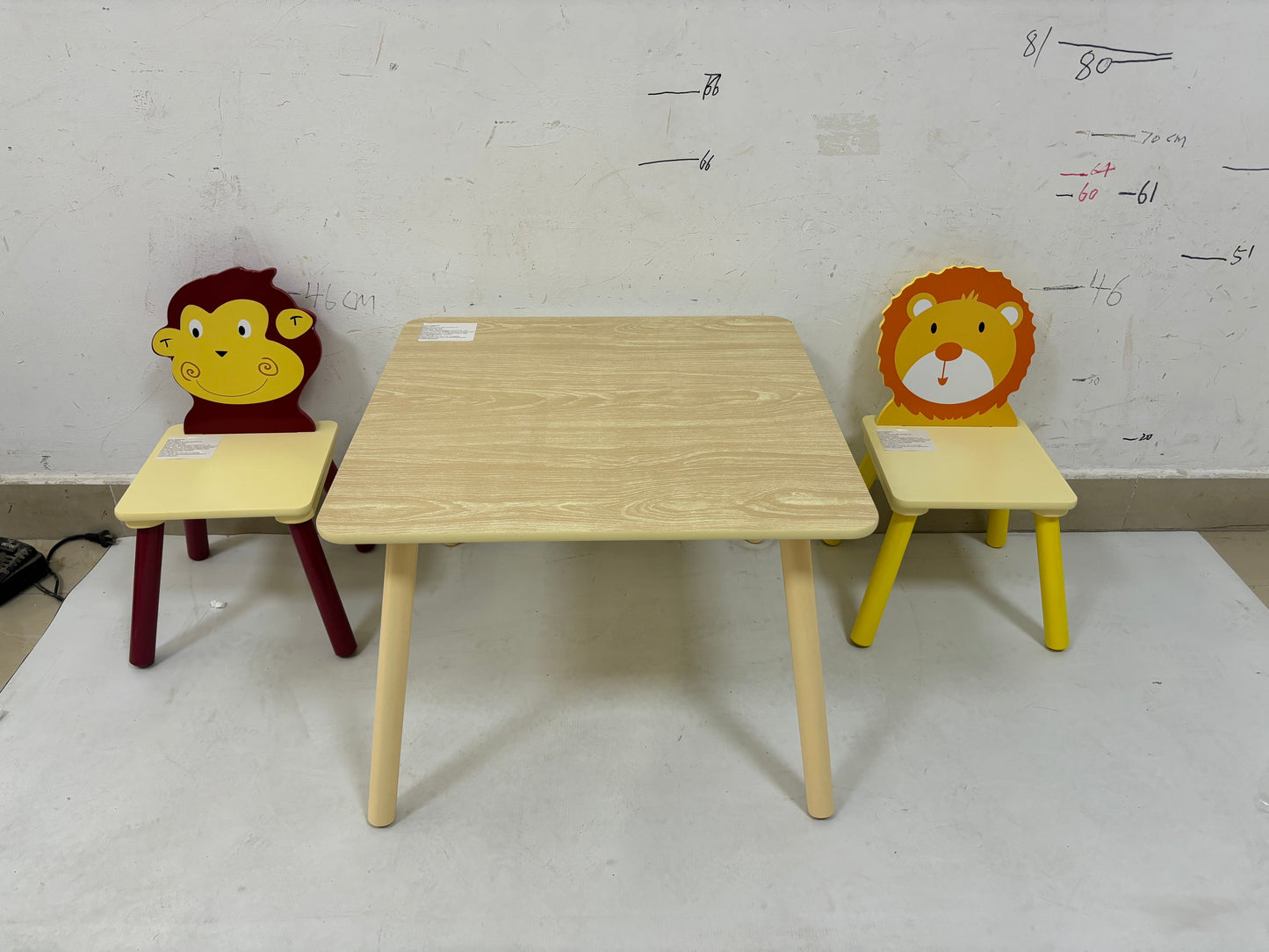 Kids Table and 2 Chairs Set (Lion & Monkey)