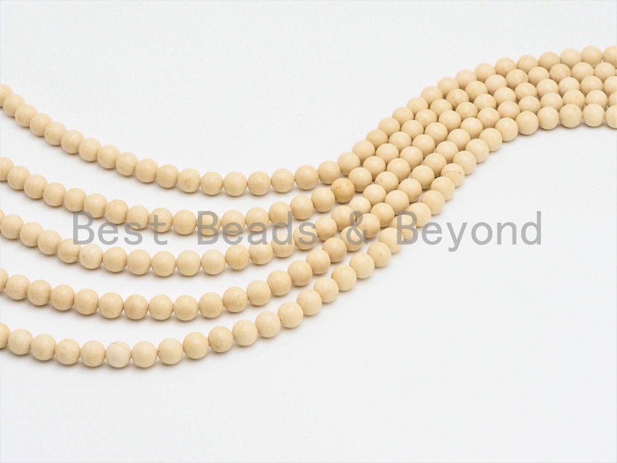 High Quality Wood Agate Beads, 6mm/8mm/10mm /12mm Cream Round Smooth Agate Beads,Loose Wood Agate Beads, 15.5inch strand, SKU#U423