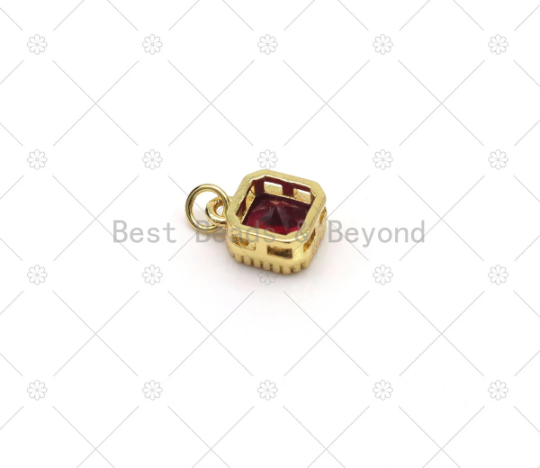 Big CZ Micro Pave Square Shape Pendant, 18K Gold Filled Square Charm, Necklace Bracelet Charm Pendant,Sku#LK520