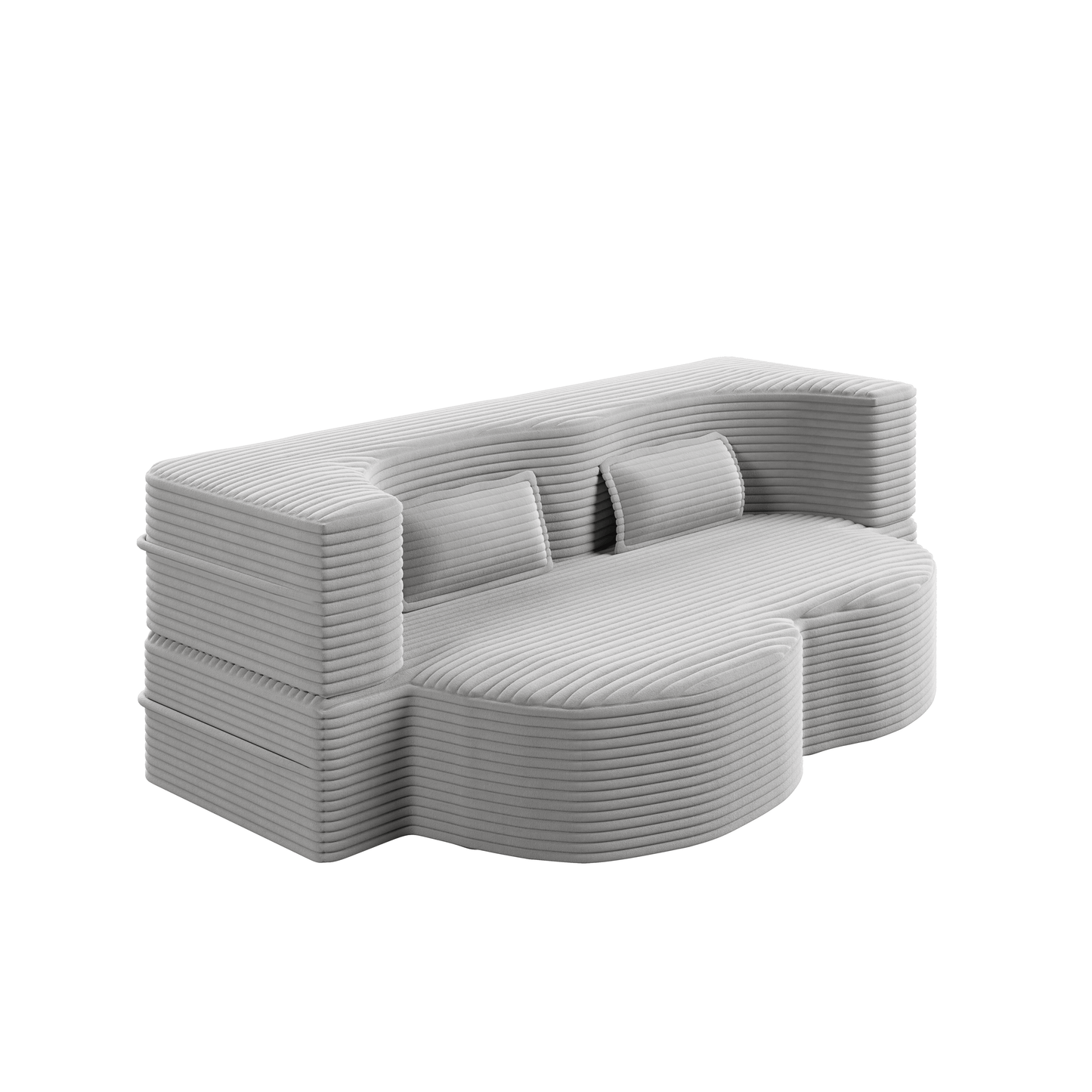 Modern Floor Sofa with 2 Pillows