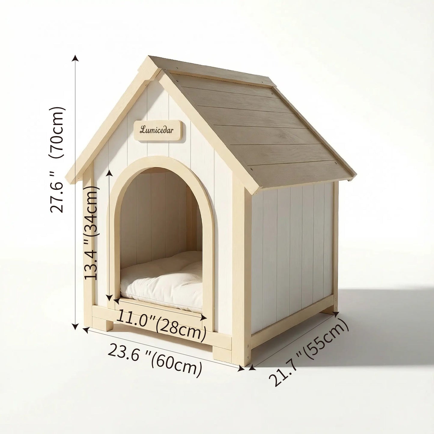 Modern Indoor Wooden Dog House with EVA Cushion