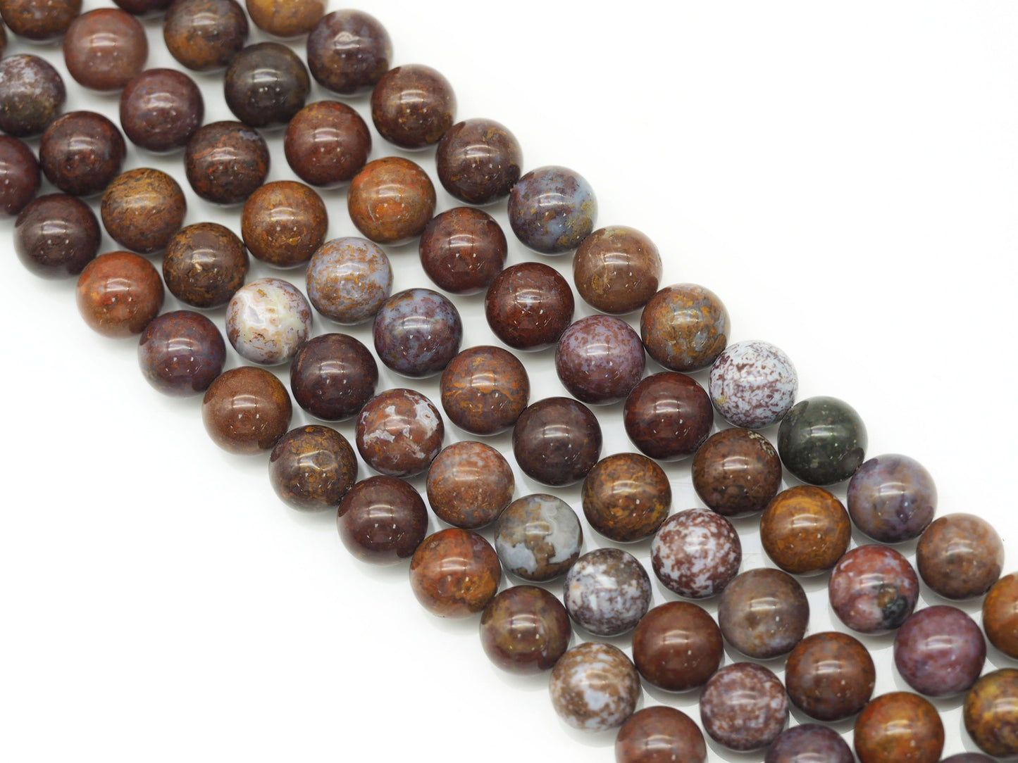 Natural Red Ocean Jasper Round Smooth Beads, Sku#U1335