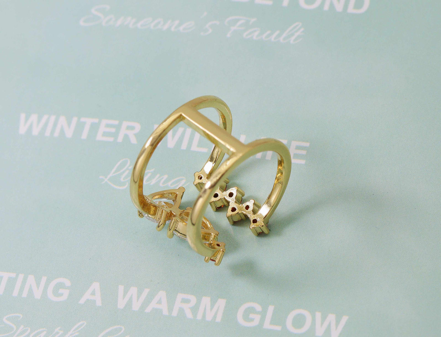 CZ Teardrop Open Ring, Sku#LX28