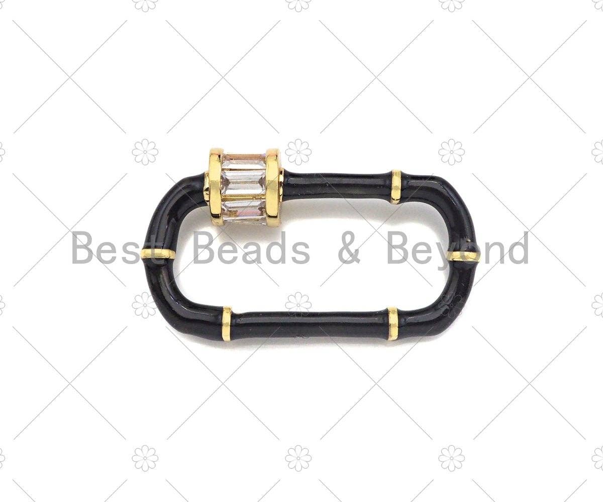 New Gold Filled Colorful Enamel Buckle Clasp, Enamel Oval Shape Screw Clasp, 18K Gold Filled Clasp Lock, Screw Clasp,17x30mm,Sku#H326
