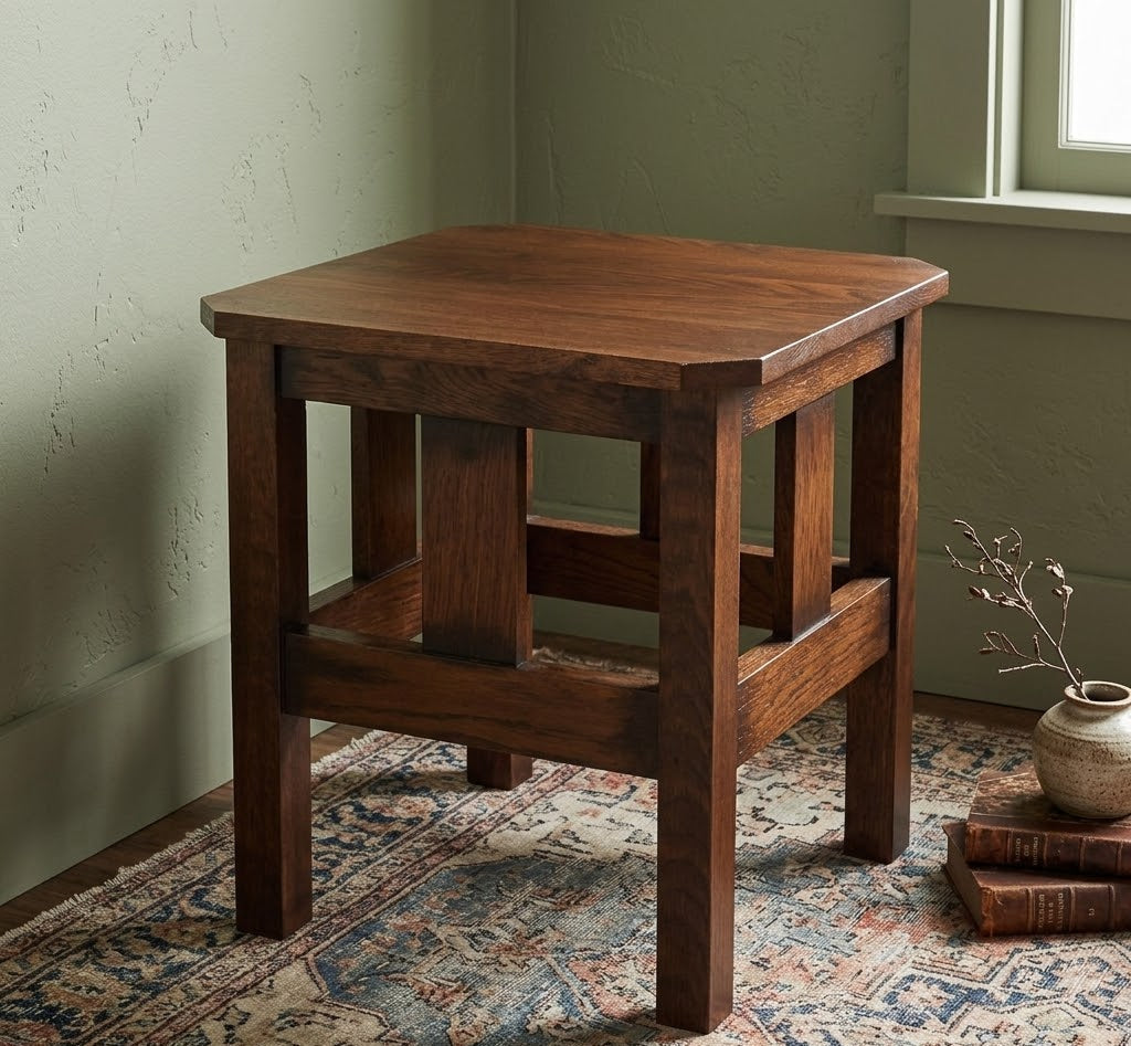 Mission Oak Slat End Table - Walnut (W1)