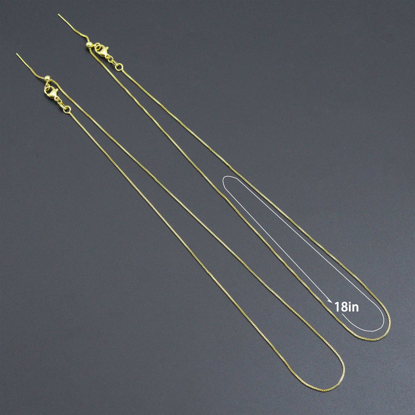 Thin box Chain Necklace with adjustable thread end , Sku#LX882