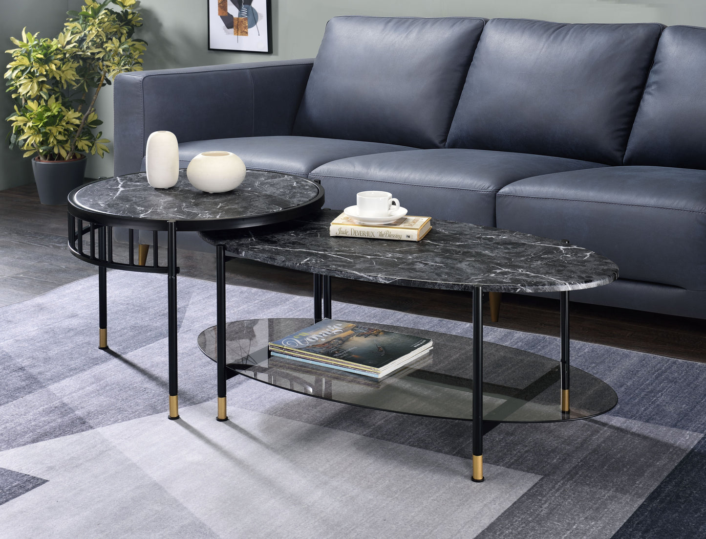 Silas Engineered Stone Top & Nesting Coffee Tables