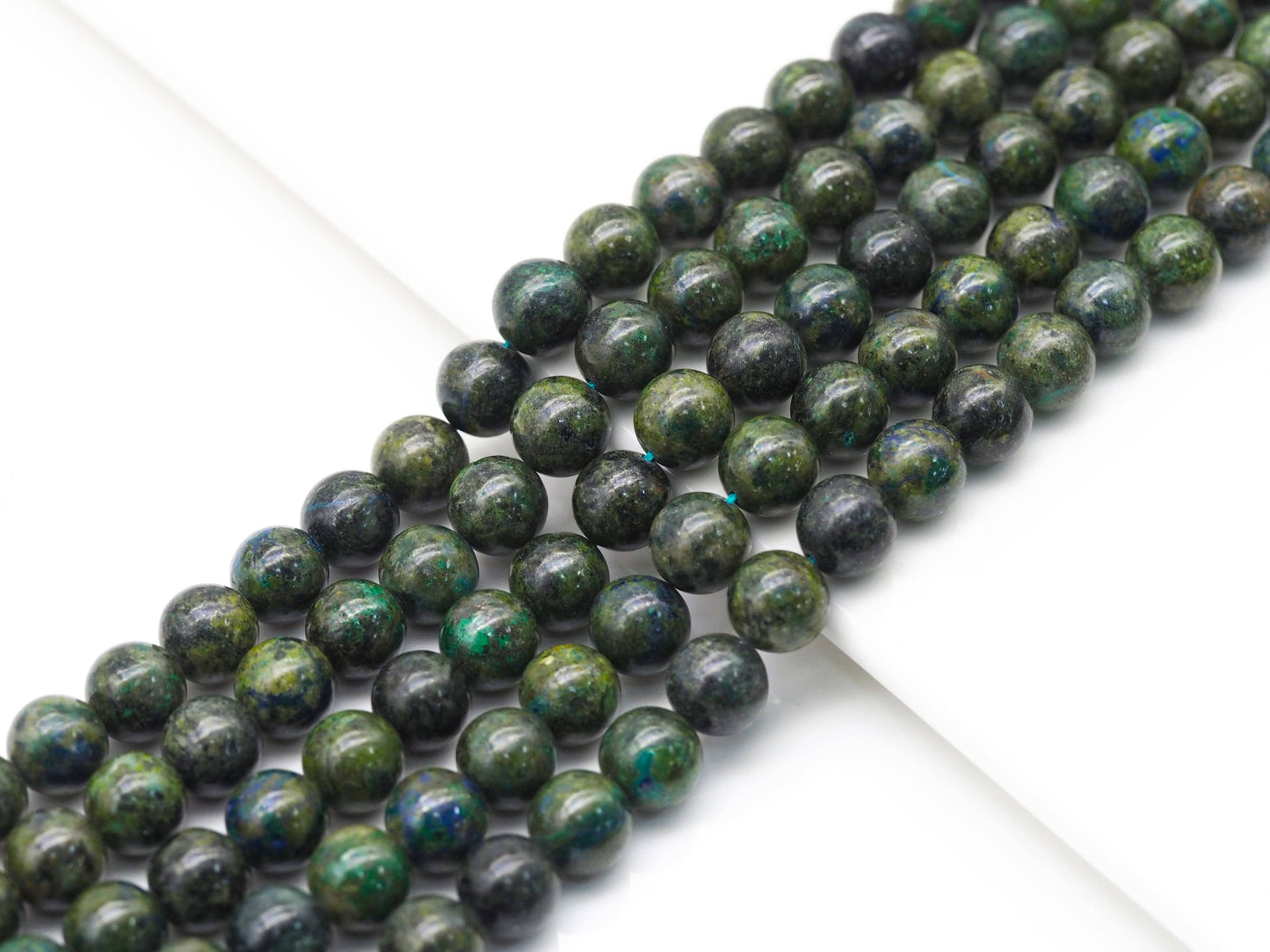 Genuine Green Blue Chrysocolla Round Smooth Beads, Sku#U1393