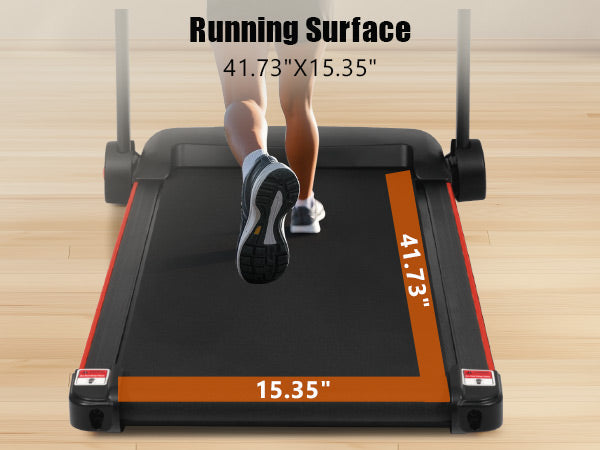 Quiet Folding Treadmill with Heart Rate Sensor