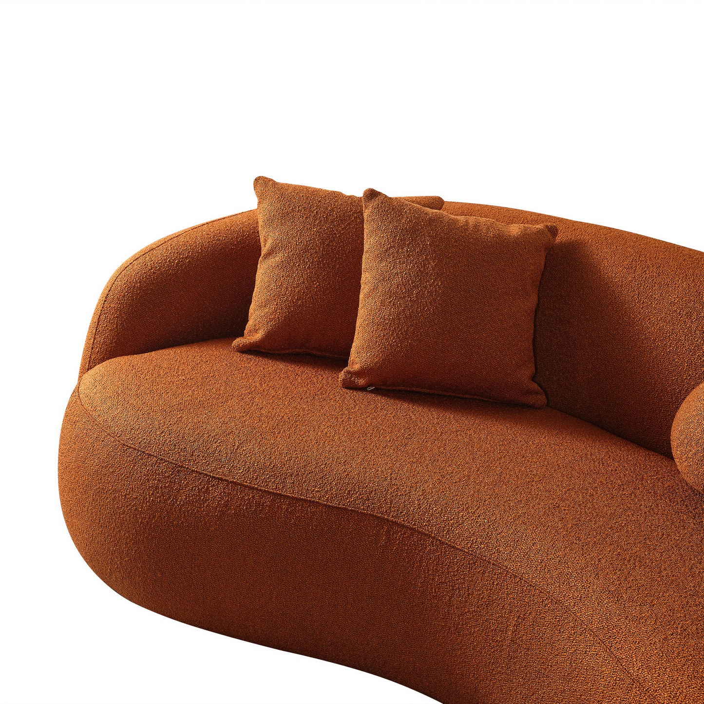 Drake Burnt Curvy Boucle Sofa