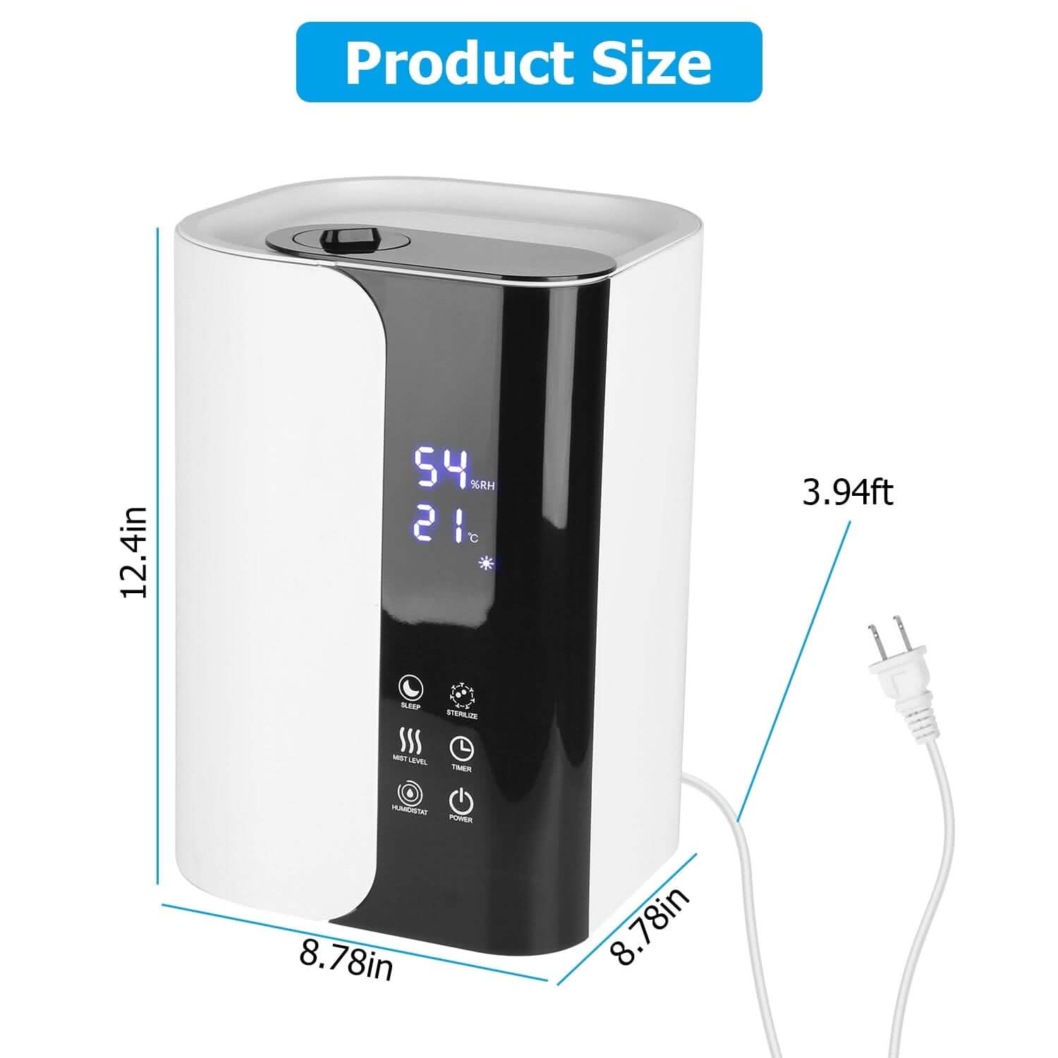 5L Gal Humidifier Top Fill Cool Mist with Essential Oils Diffuser Filter