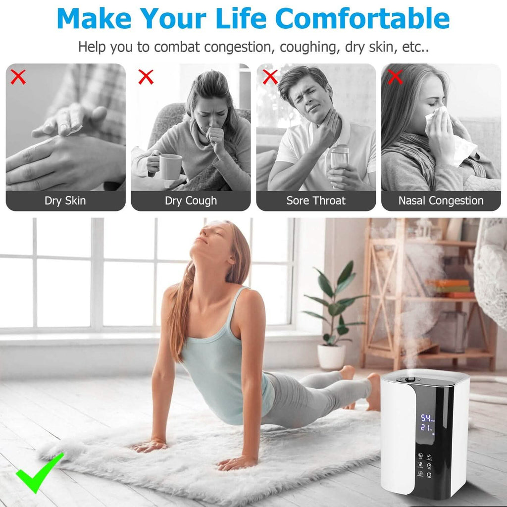 5L Gal Humidifier Top Fill Cool Mist with Essential Oils Diffuser Filter