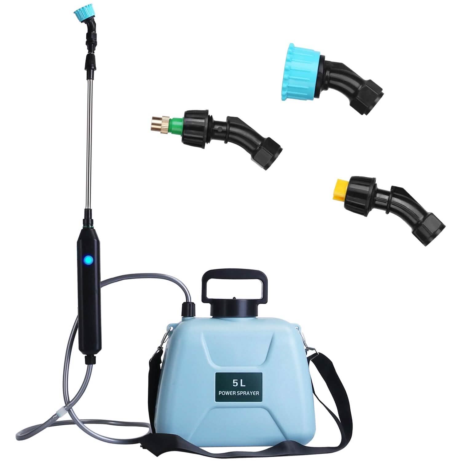 5L/1/3 Gallon Electric Plant Sprayer Telescopic Rechargeable with 3 Spray Sprouts