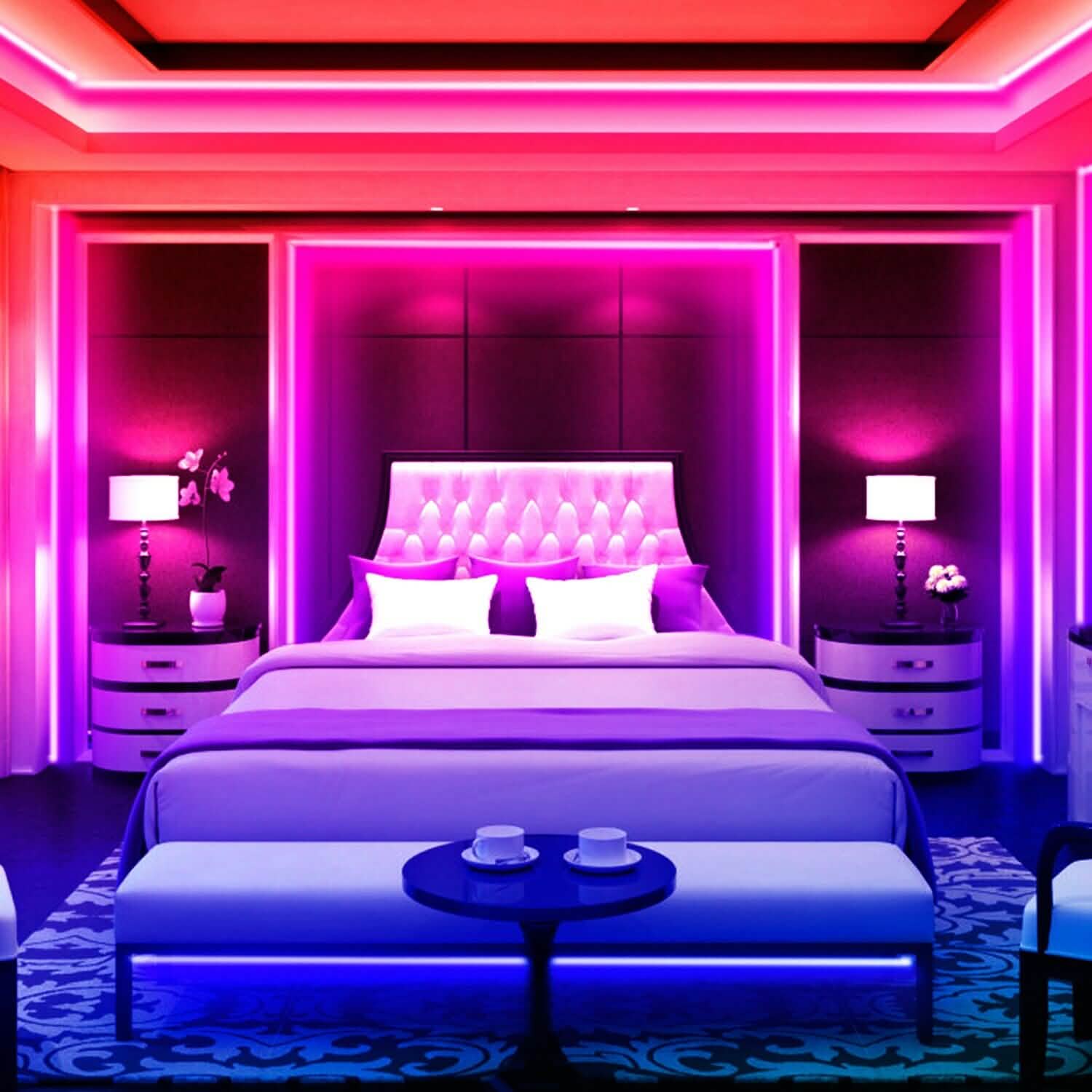 5M LEDストリップライト 5050 SMD RGB 防水 スマートWIFI IR APPコントローラー付き