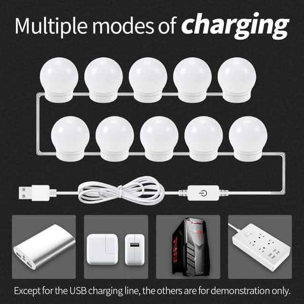 Lumières de miroir de courtoisie alimentées par USB 5 V