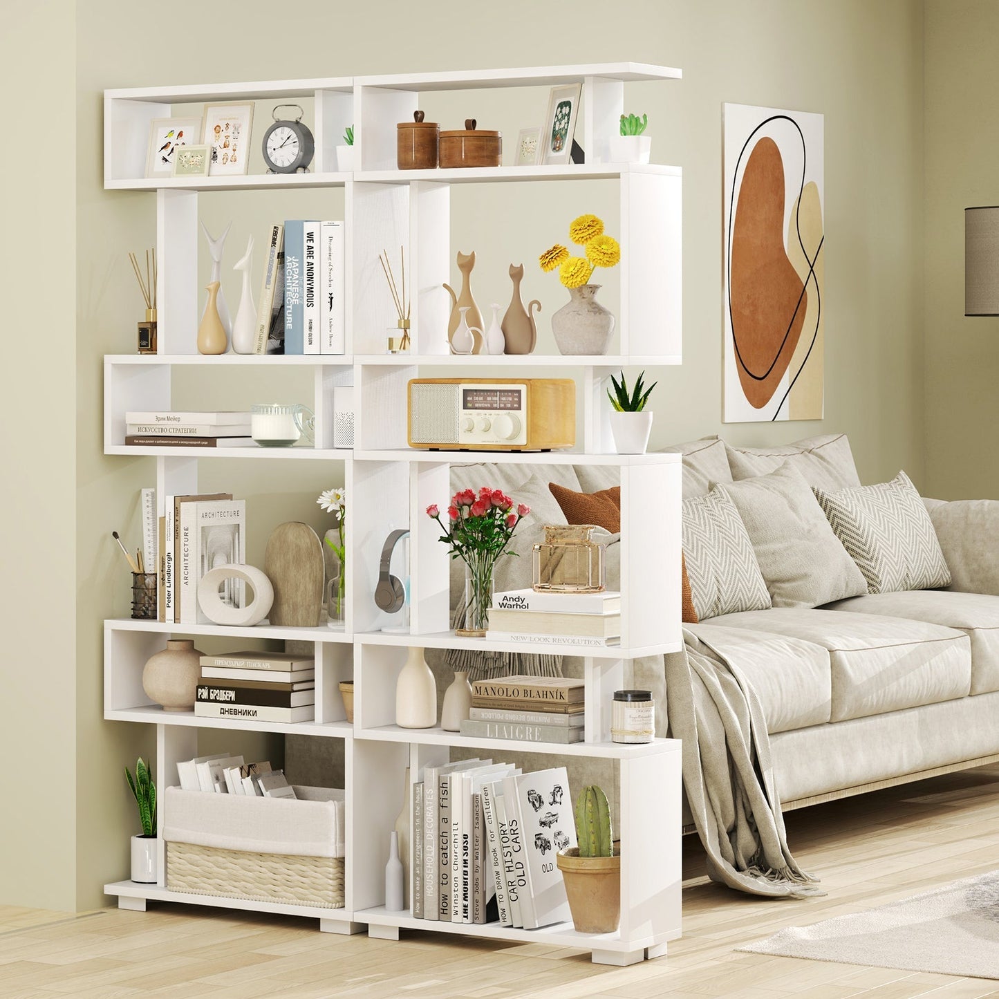 6-Tier Bookcase with Anti-Tipping Kit