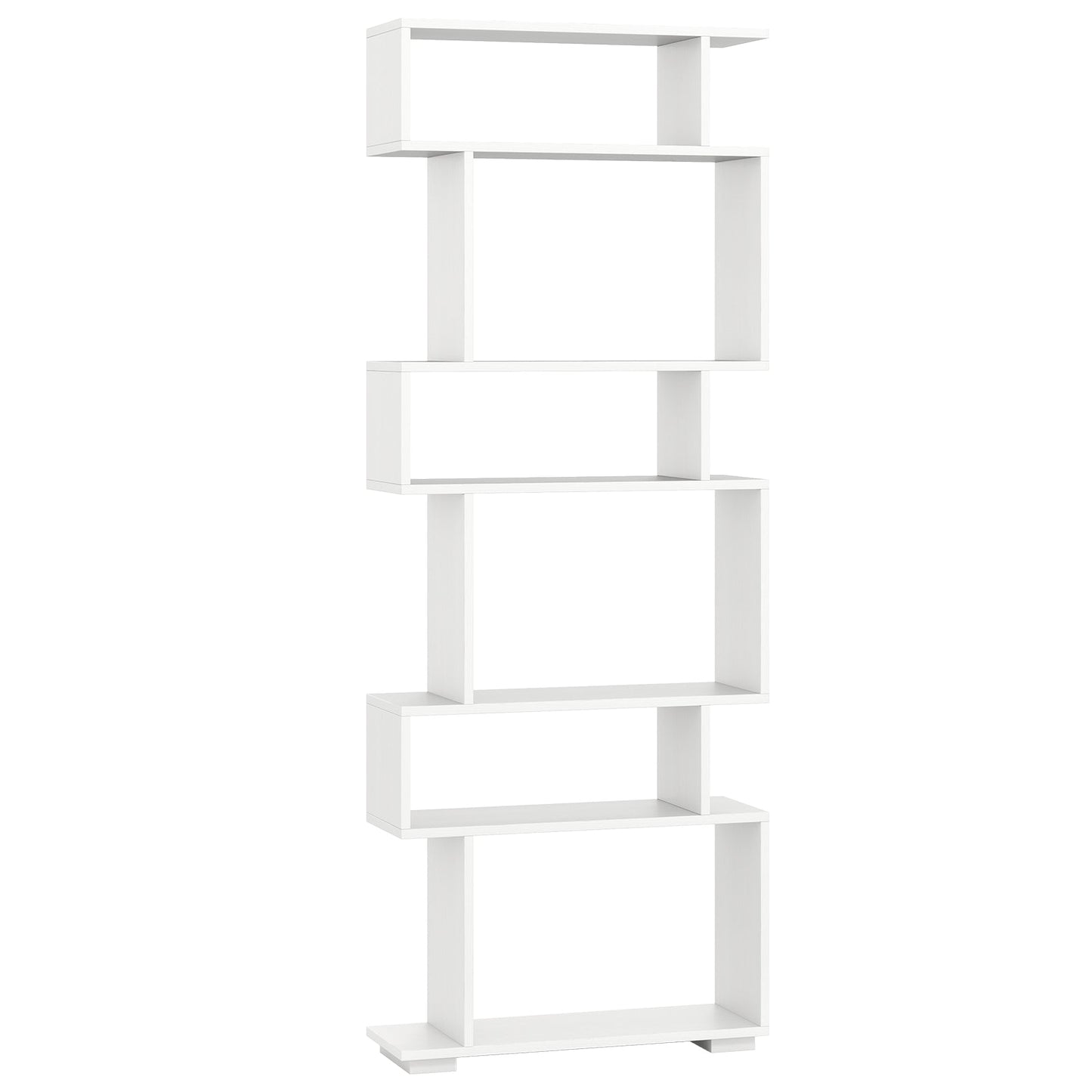6-Tier Geometric Bookshelf with 2 Anti-Tipping Kits for Home Office