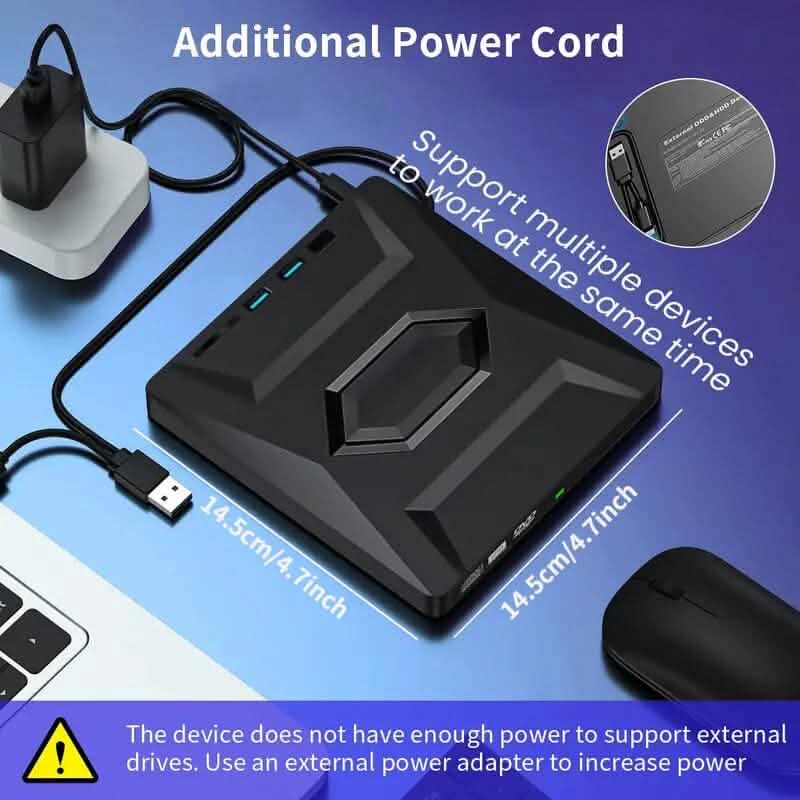 Lecteur DVD externe portable ultra-fin 6 en 1 USB 3.0