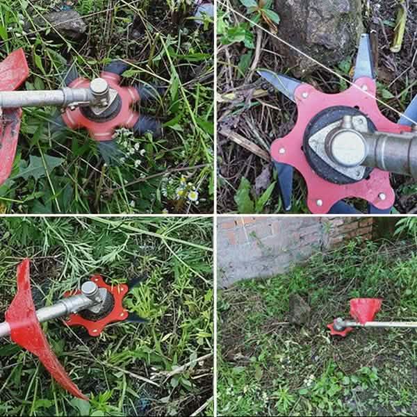 Lame de tondeuse à gazon 6 feuilles, lames de débroussailleuse en métal, lame de coupe-bordure
