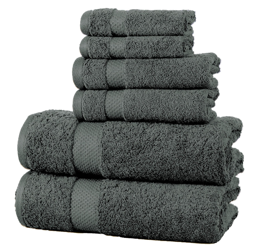 6-Pack: 100% Cotton Towel Set - Assorted Colors