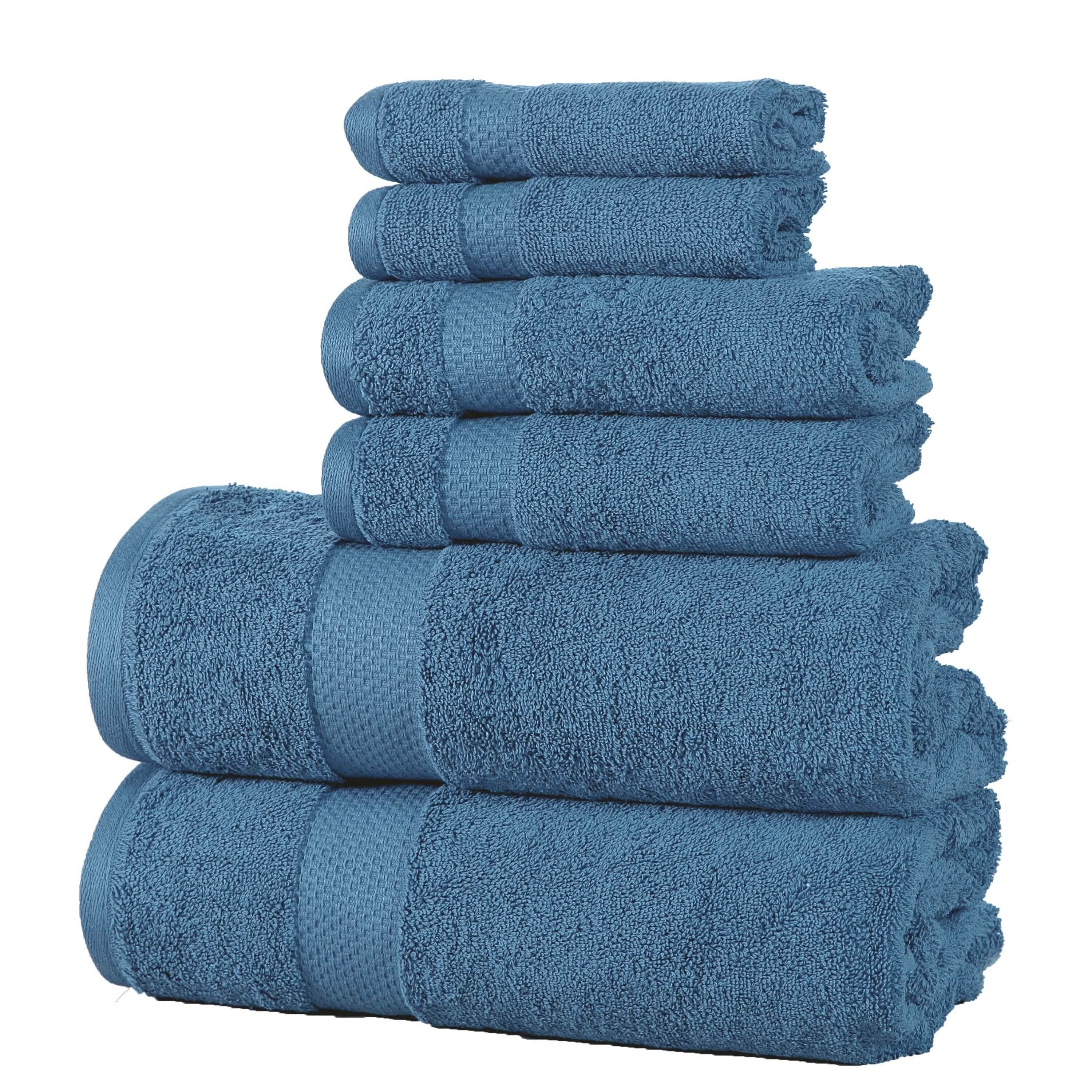 6-Pack: 100% Cotton Towel Set - Assorted Colors
