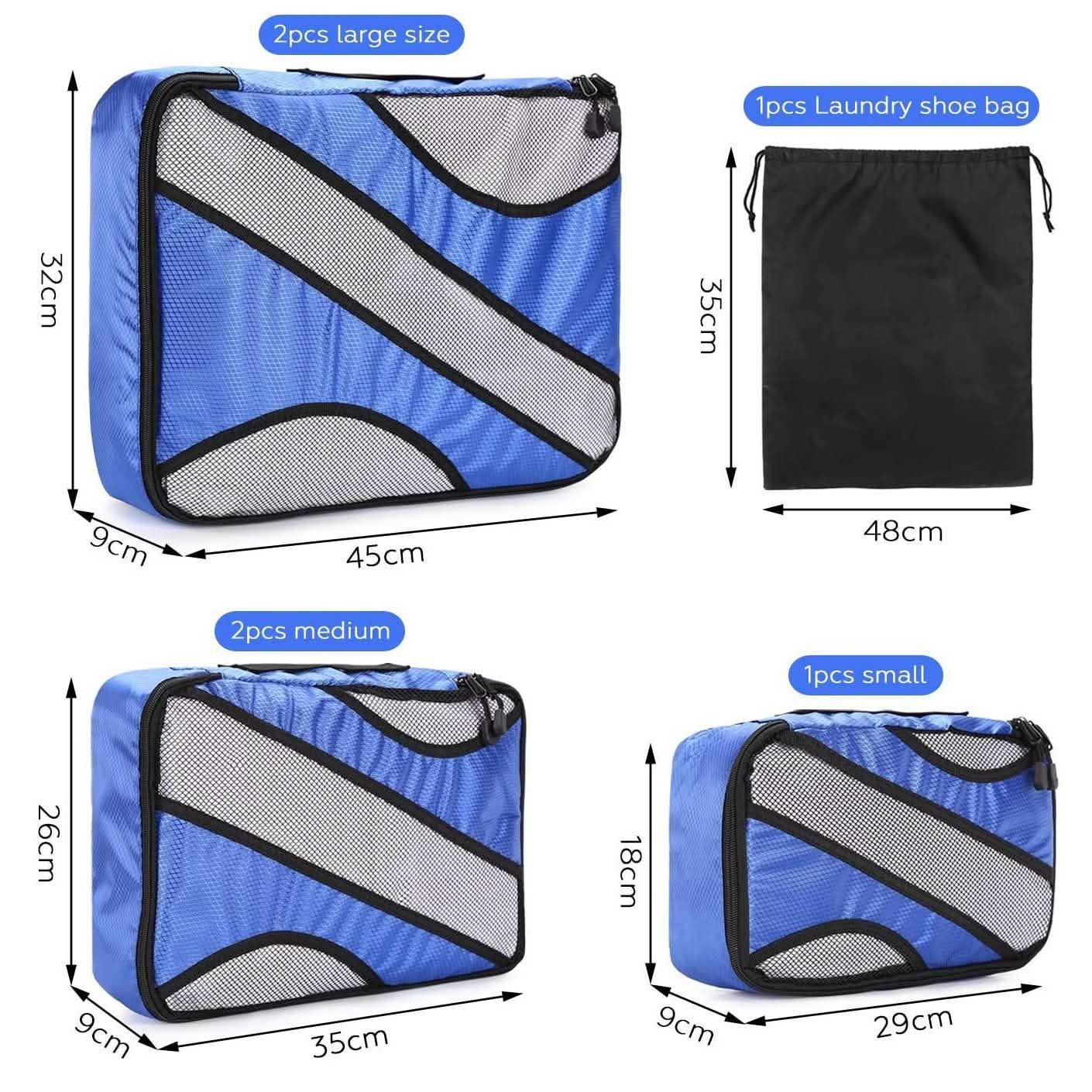 Lot de 6 : Housses de rangement à compression Fitnate