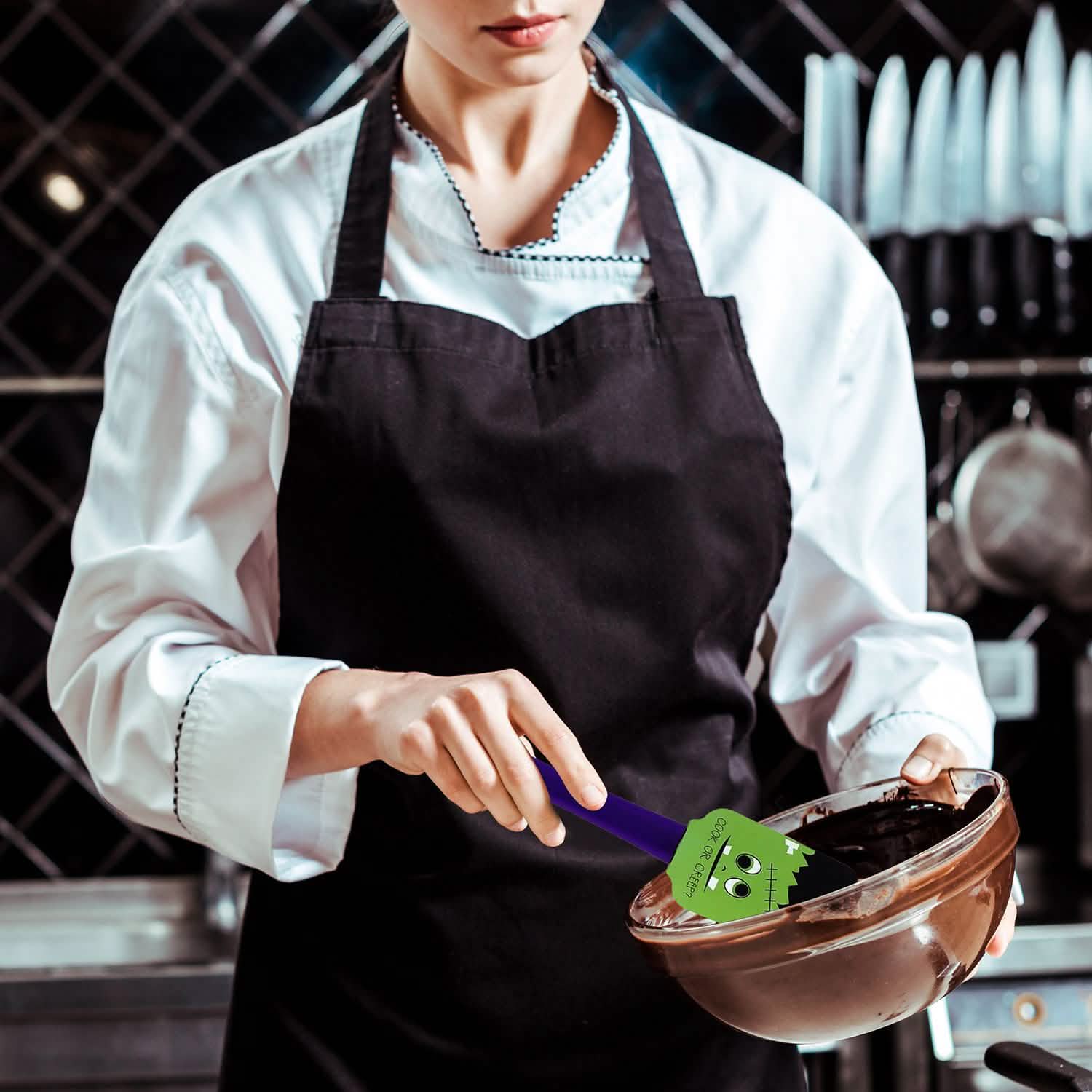 Ensemble de 6 spatules de cuisine en silicone à thème d'Halloween pour usage quotidien