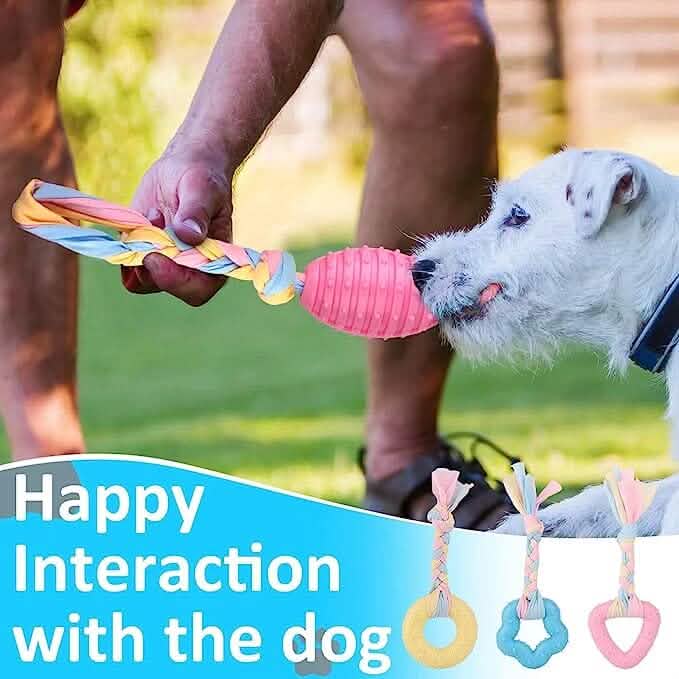 6個セット：子犬用歯固めおもちゃ インタラクティブロープ付き