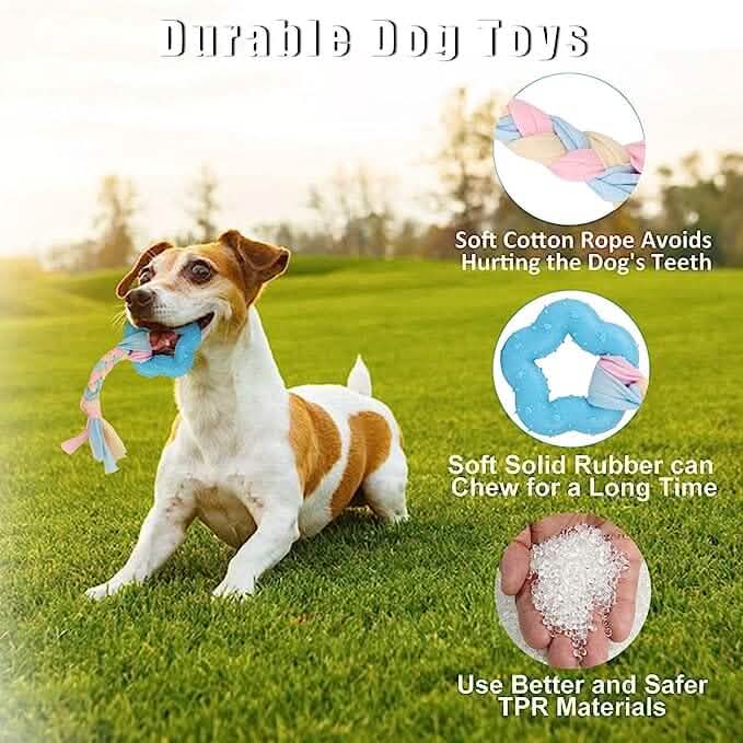 6個セット：子犬用歯固めおもちゃ インタラクティブロープ付き