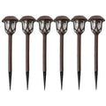 Lot de 6: Lampes de Chemin Solaires - Tactiles, Étanche, Détachables, Éconergétiques et Lampes Solaires de Jardin sans Fil sur Piquet