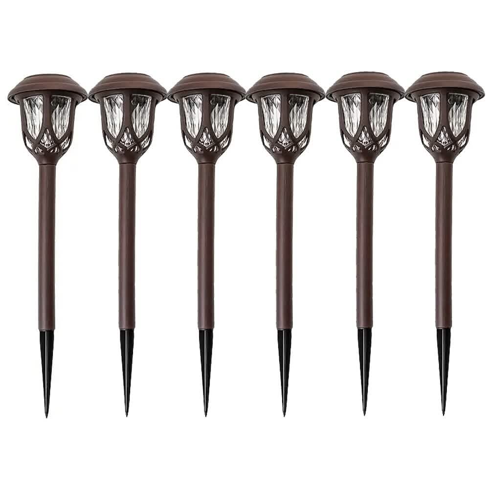 Lot de 6: Lampes de Chemin Solaires - Tactiles, Étanche, Détachables, Éconergétiques et Lampes Solaires de Jardin sans Fil sur Piquet