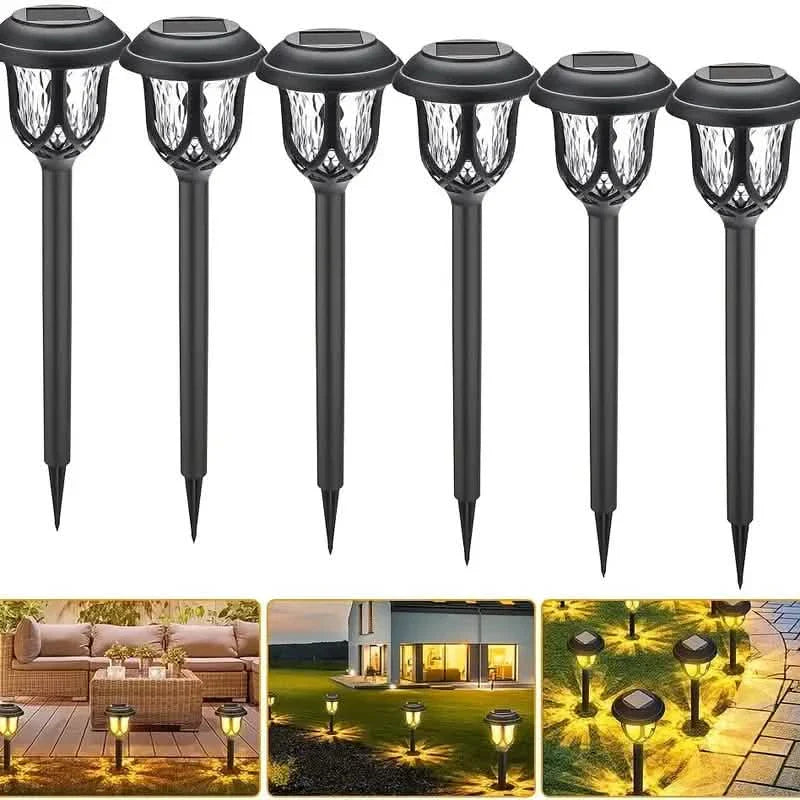 Lot de 6: Lampes de Chemin Solaires - Tactiles, Étanche, Détachables, Éconergétiques et Lampes Solaires de Jardin sans Fil sur Piquet