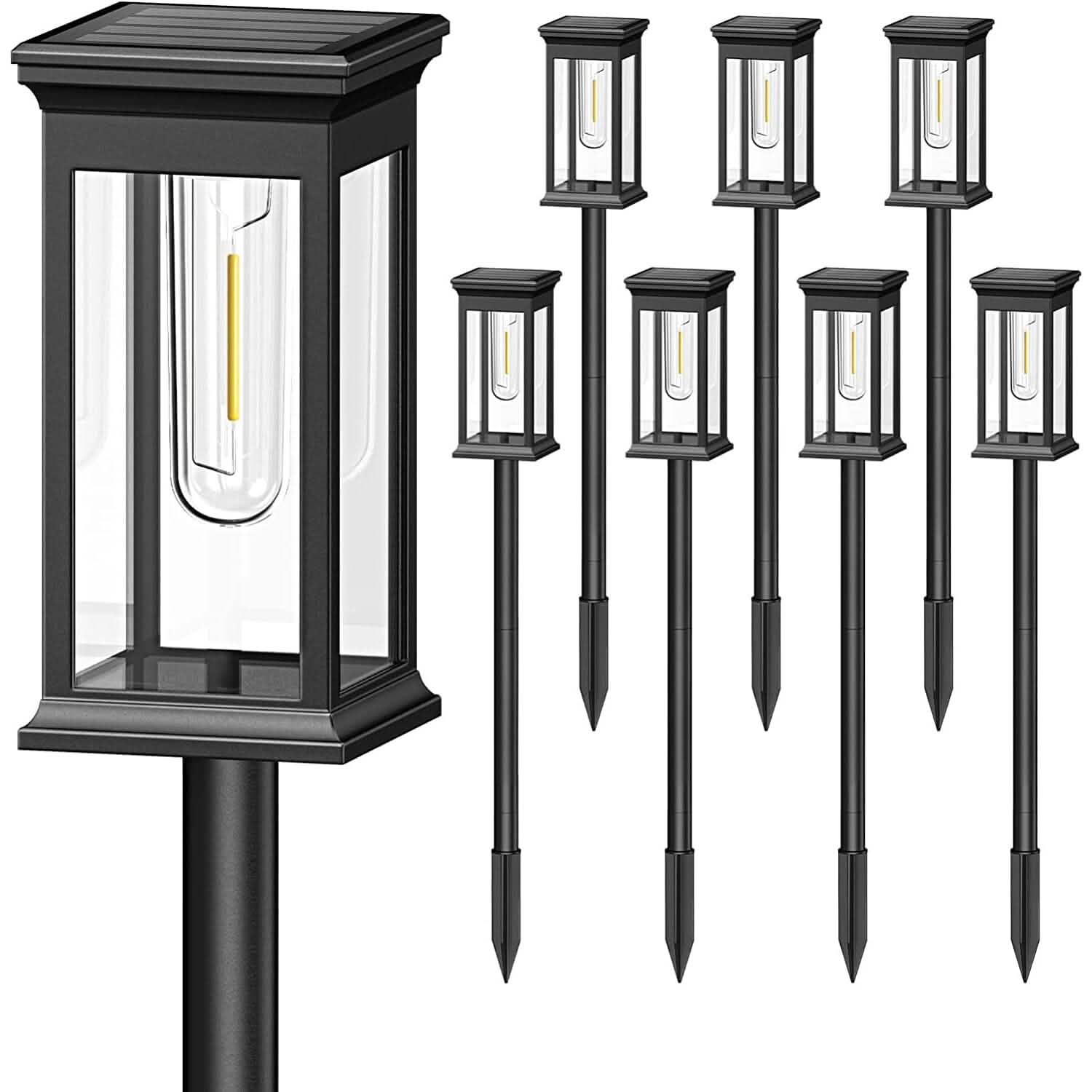 Lot de 6 : piquet solaire étanche IP65 avec allumage/extinction automatique