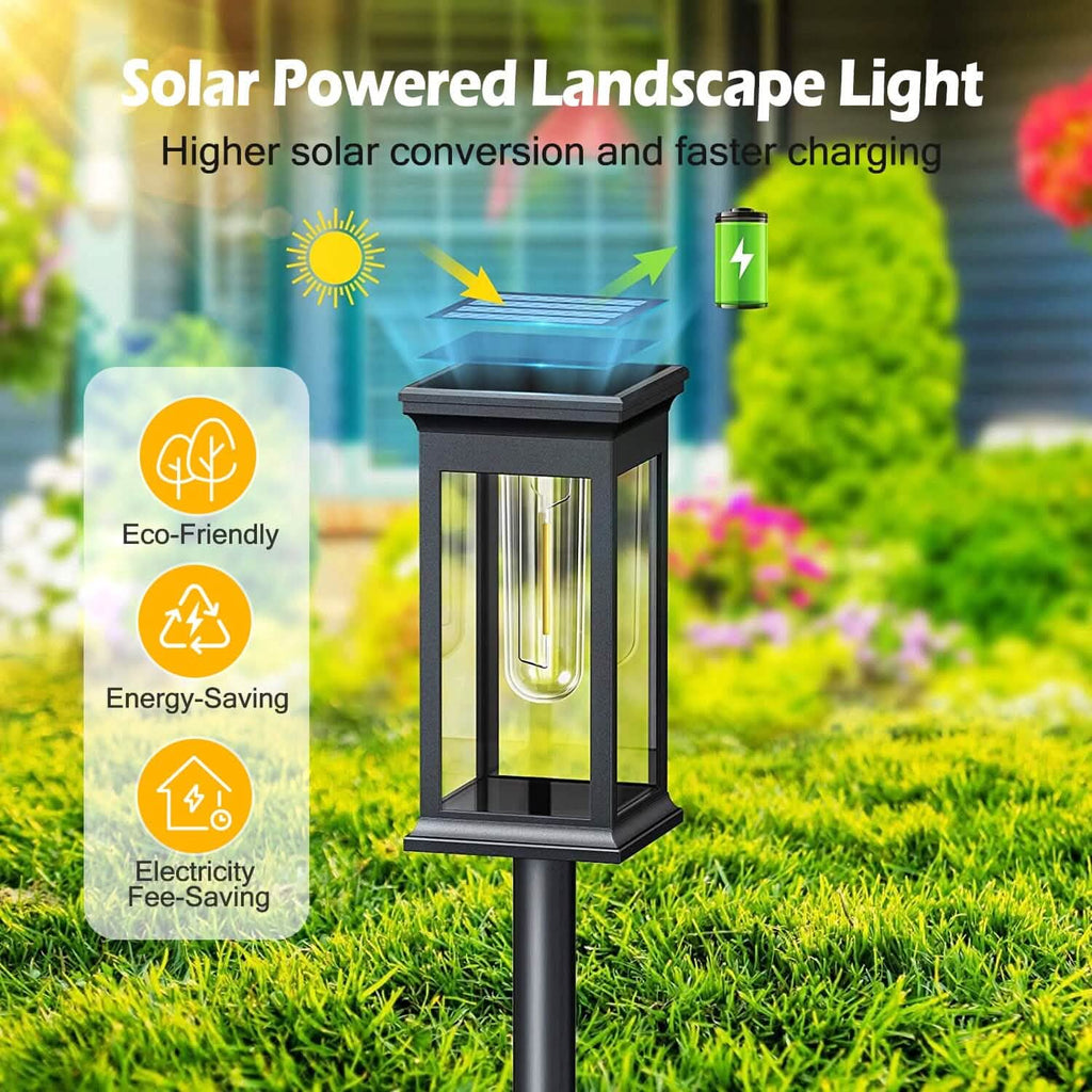 Lot de 6 : piquet solaire étanche IP65 avec allumage/extinction automatique