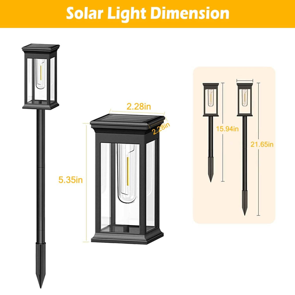 Lot de 6 : piquet solaire étanche IP65 avec allumage/extinction automatique