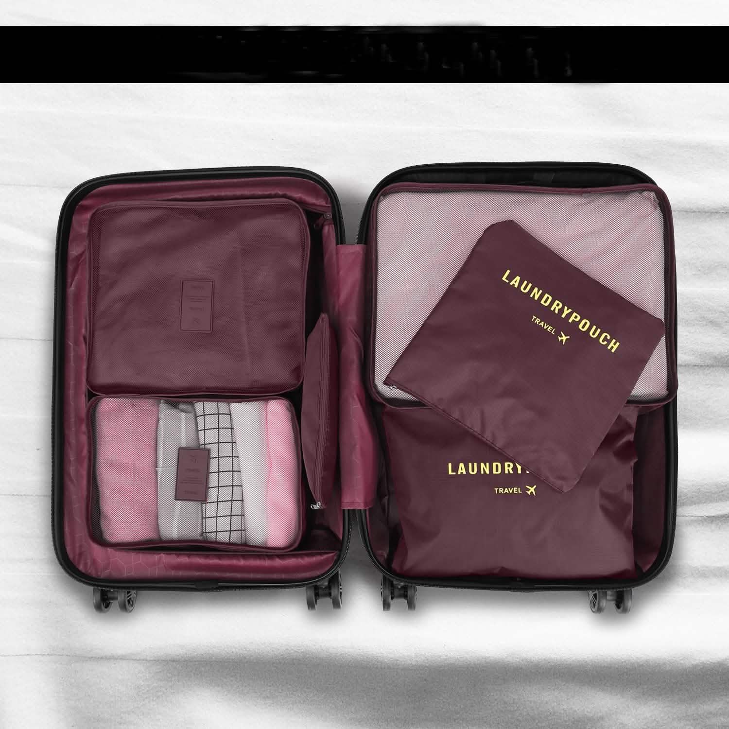 6-Pack: Travel Storage Bag Set Packing Cube Organizer