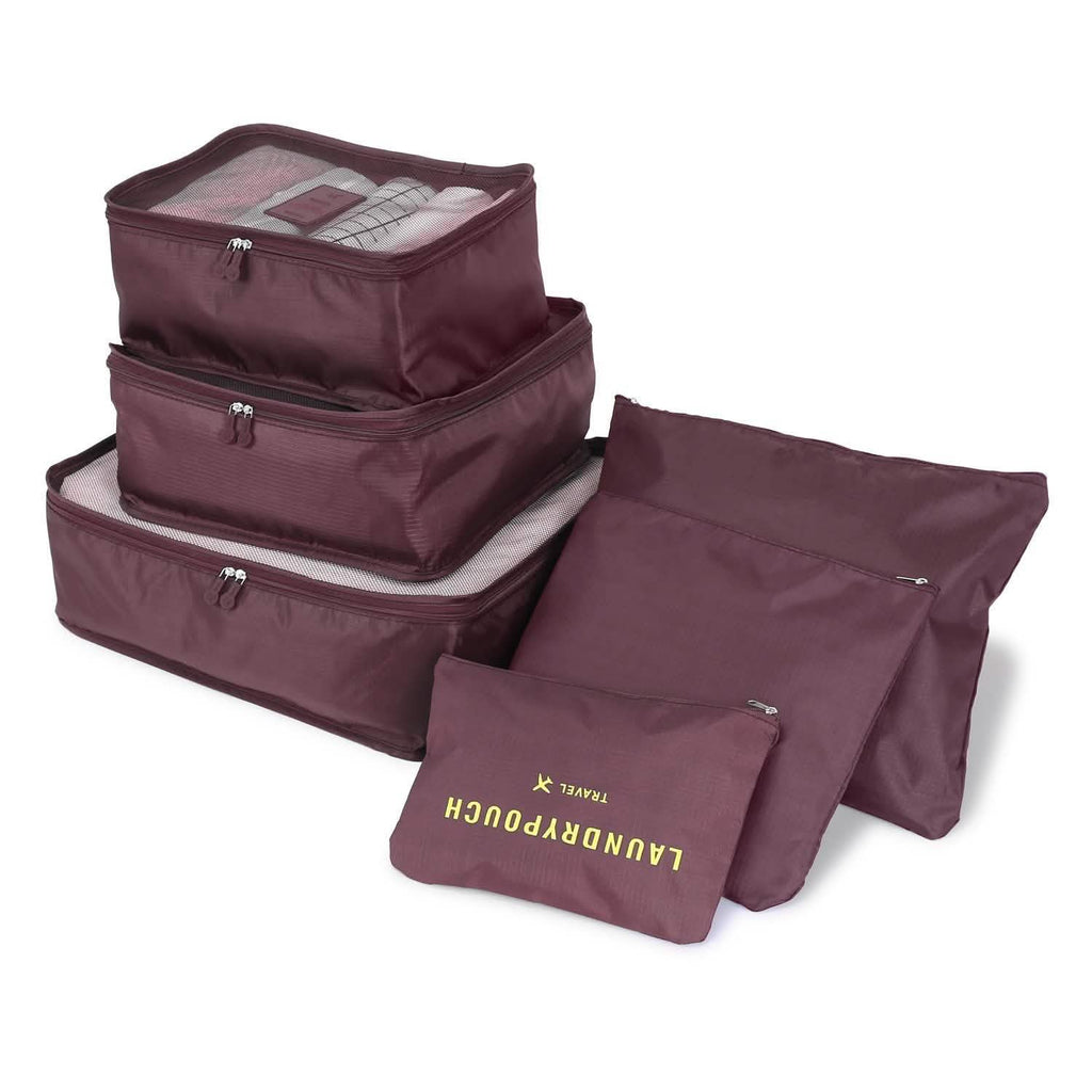 6-Pack: Travel Storage Bag Set Packing Cube Organizer