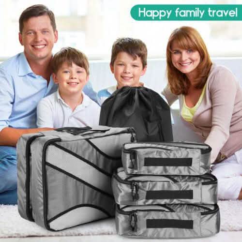 Lot de 6 : Ensemble de sacs de rangement pour valise de voyage
