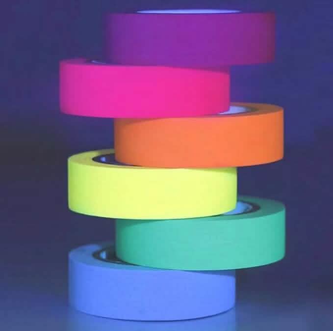 6-Pack: UV Gaffer Fluorescent Party Tape Blacklight Reactive Glow In The Dark Tape