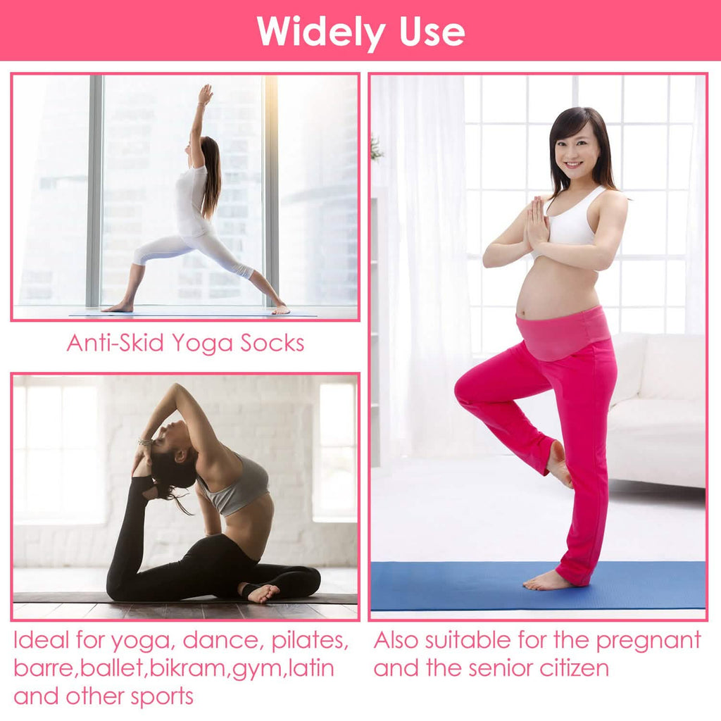 6-Pack: Women Yoga Socks with Straps Non-Slip Grips