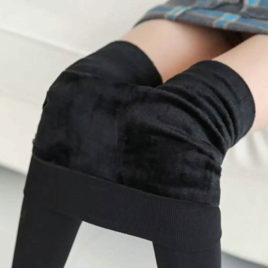 Lot de 6 : Leggings femme taille haute doublés polaire