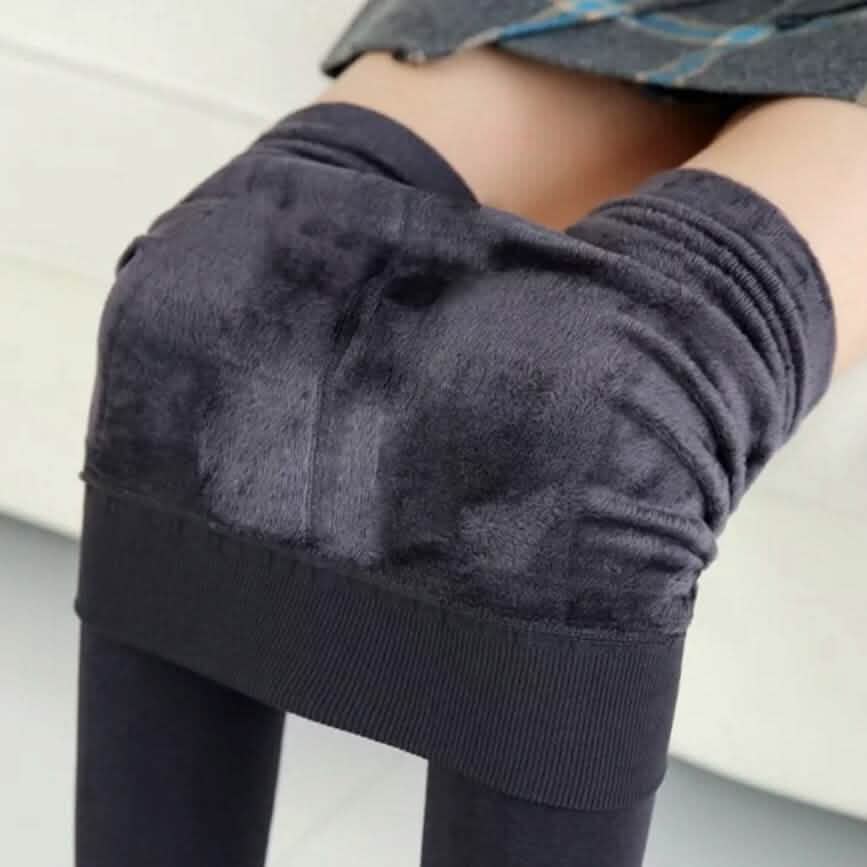 Lot de 6 : Leggings femme taille haute doublés polaire