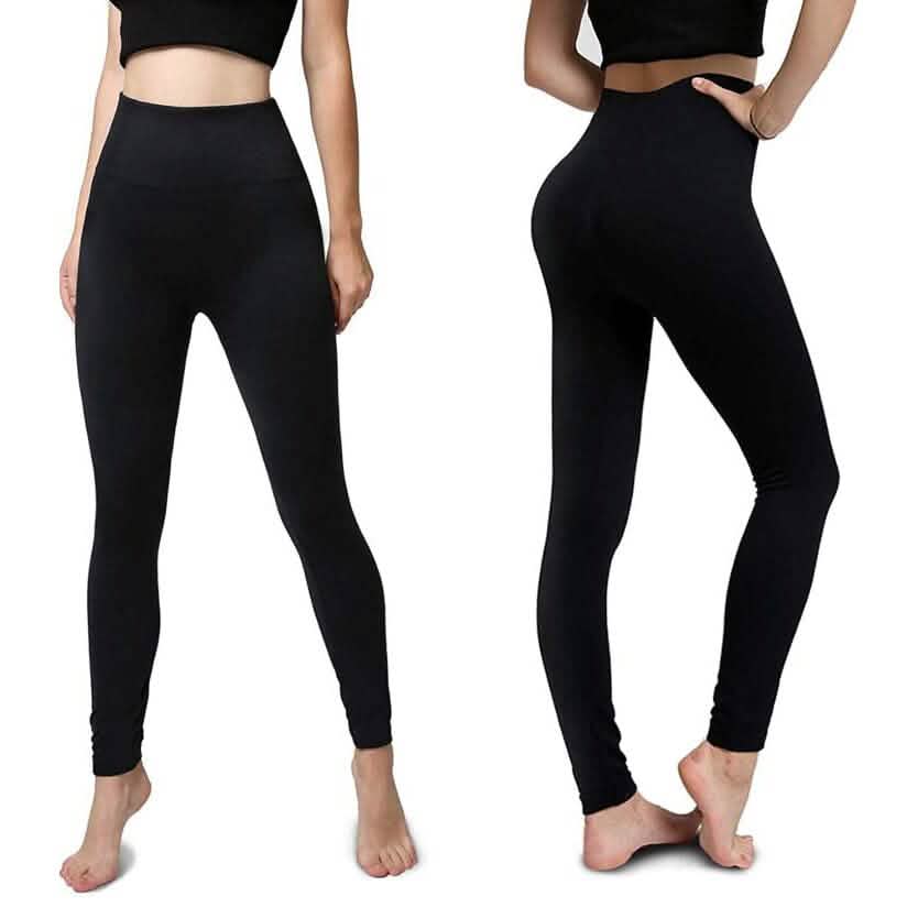 Lot de 6 : Leggings femme taille haute doublés polaire