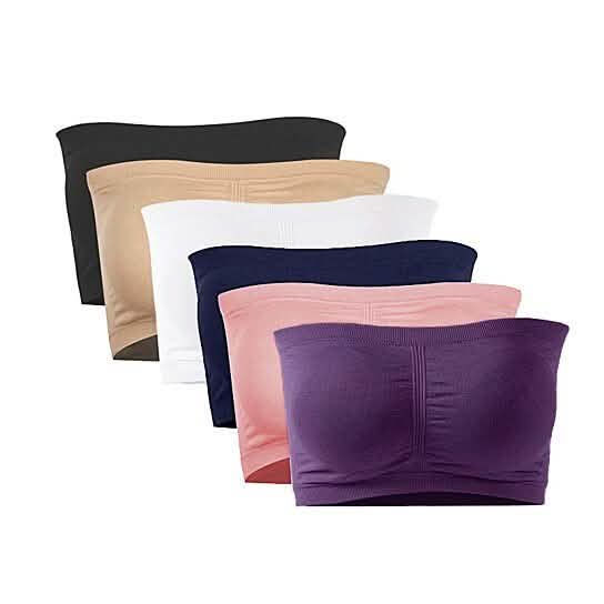 6枚セット：女性用シームレスバンドゥチューブパッド入りブラレット